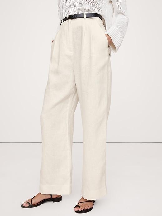 Soho High-Rise Wide-Leg Drapey Twill Pant Product Image