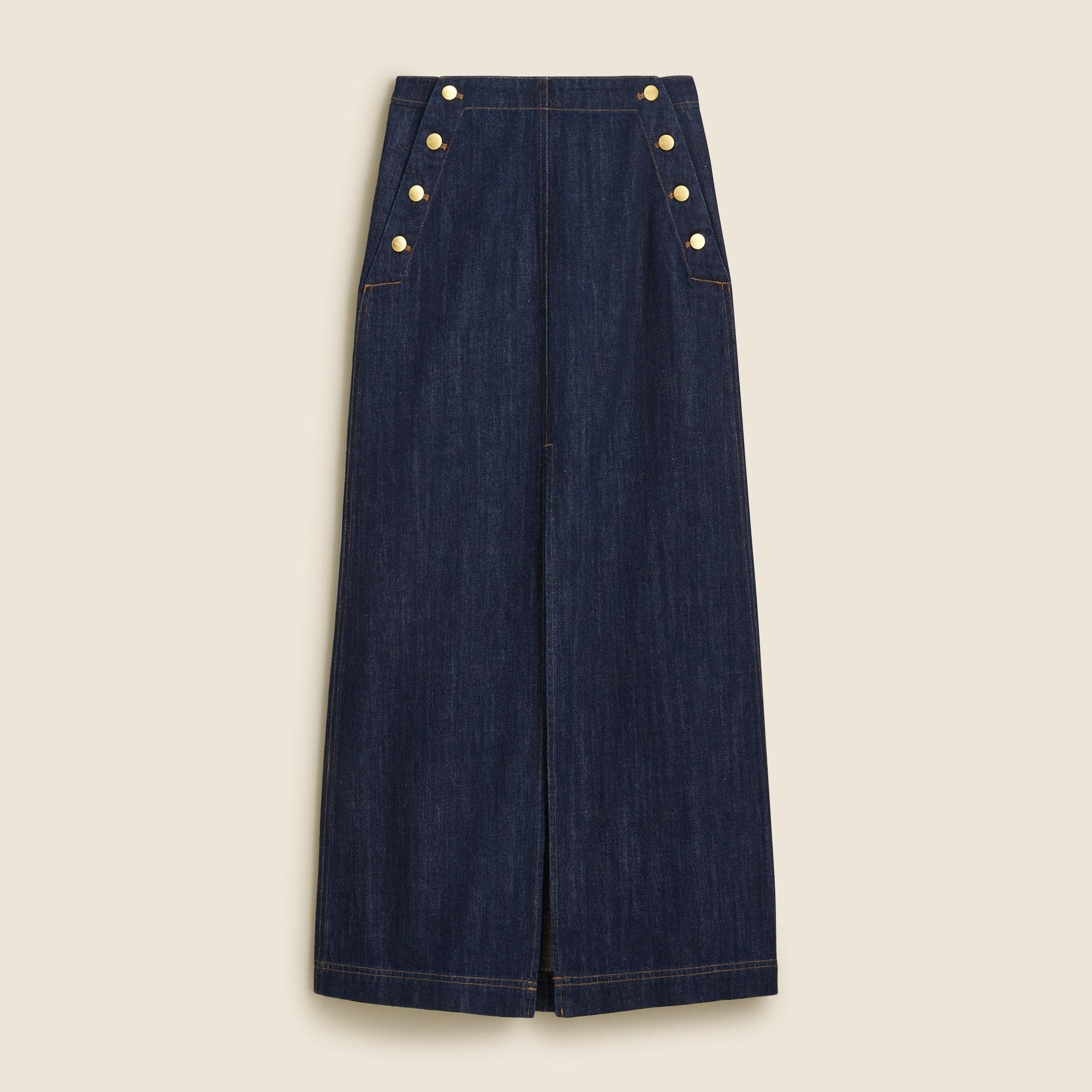 Denim sailor maxi skirt Product Image