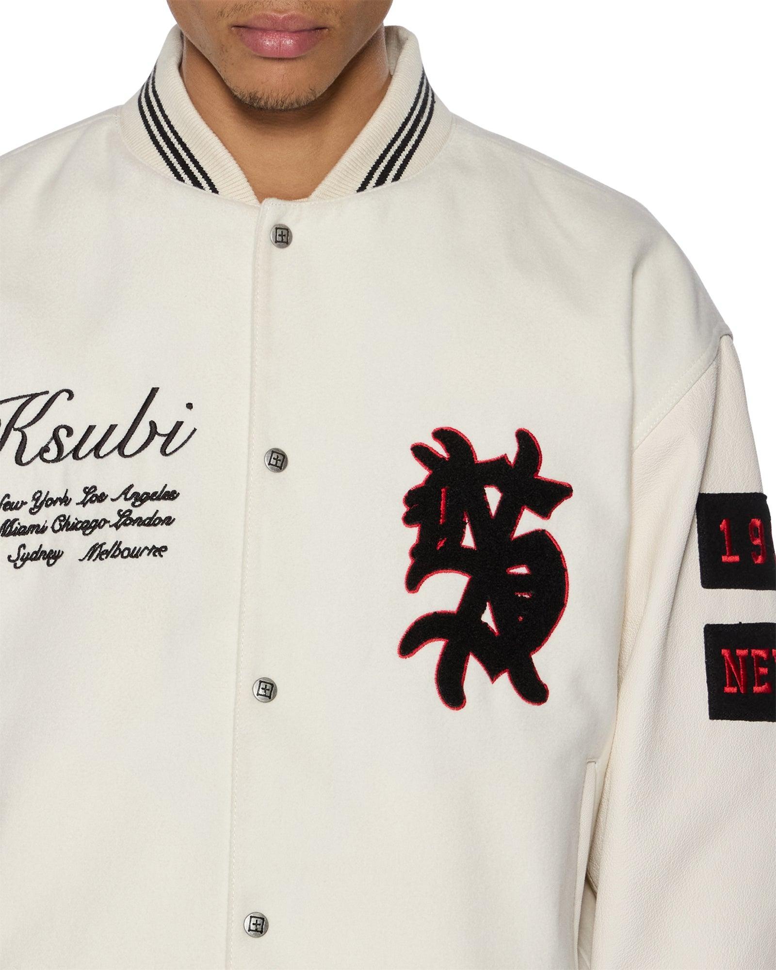 PLAYOFF VARSITY JACKET ECRU Male Product Image