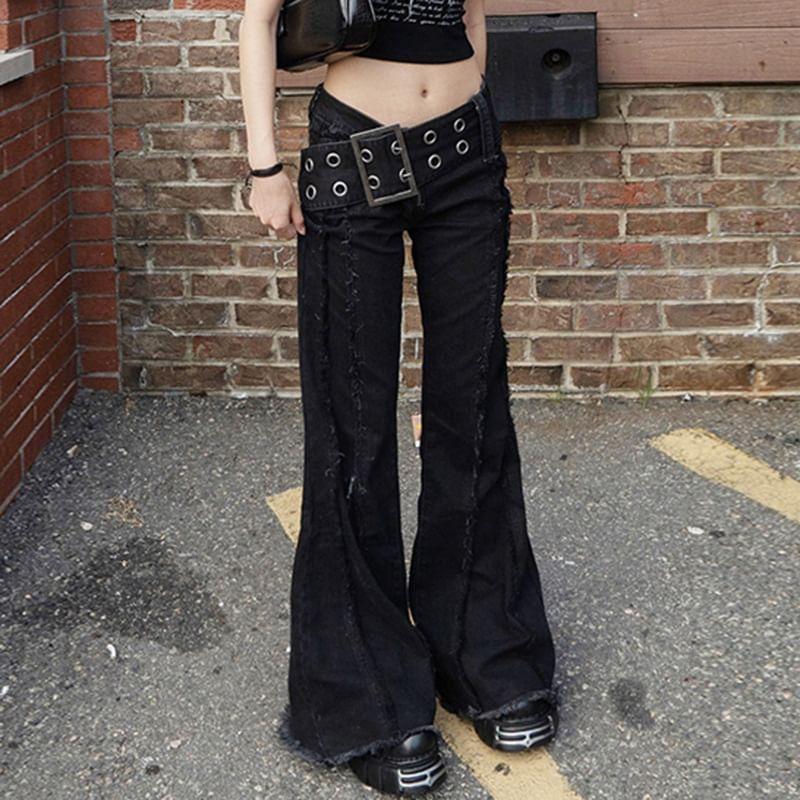 Low Waist Flared Jeans Product Image