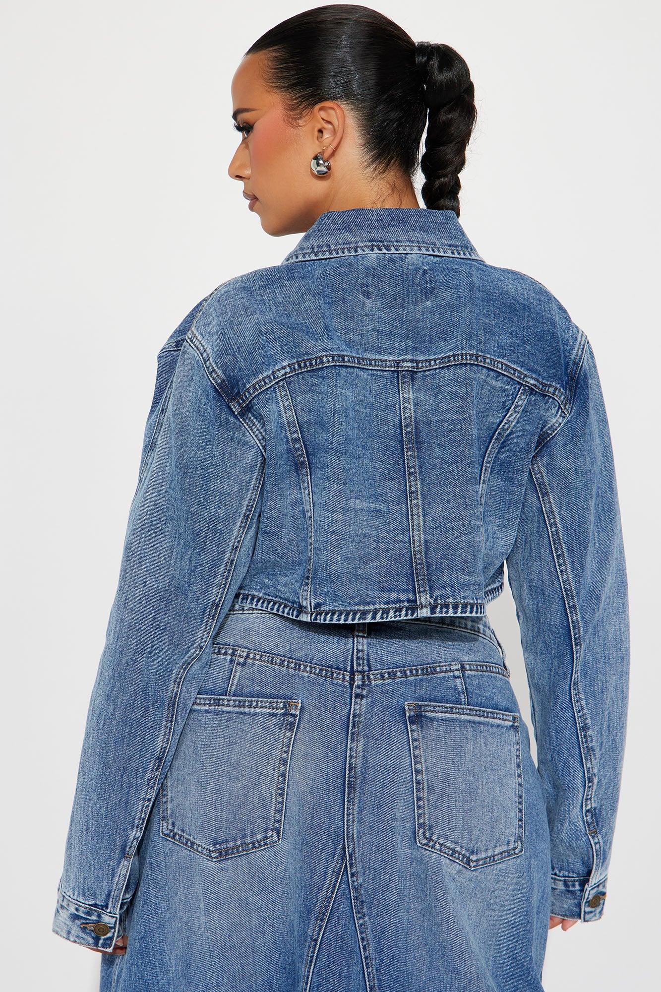 Lone Pine Cropped Bolero Denim Jacket - Medium Wash Product Image