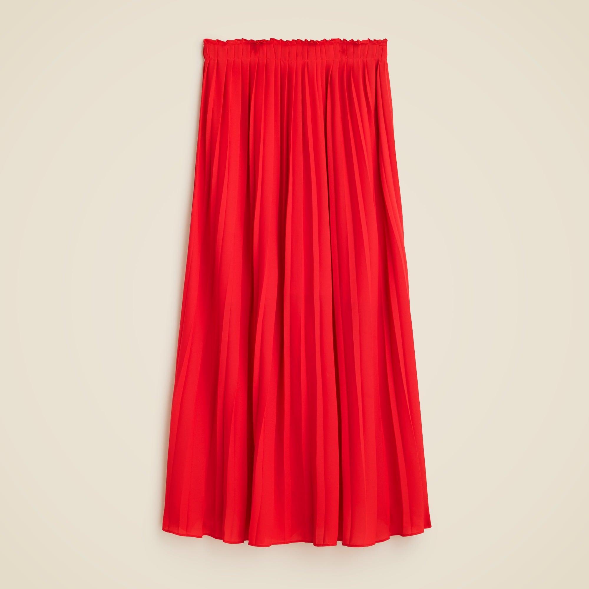Pleated maxi skirt in drapey georgette Product Image