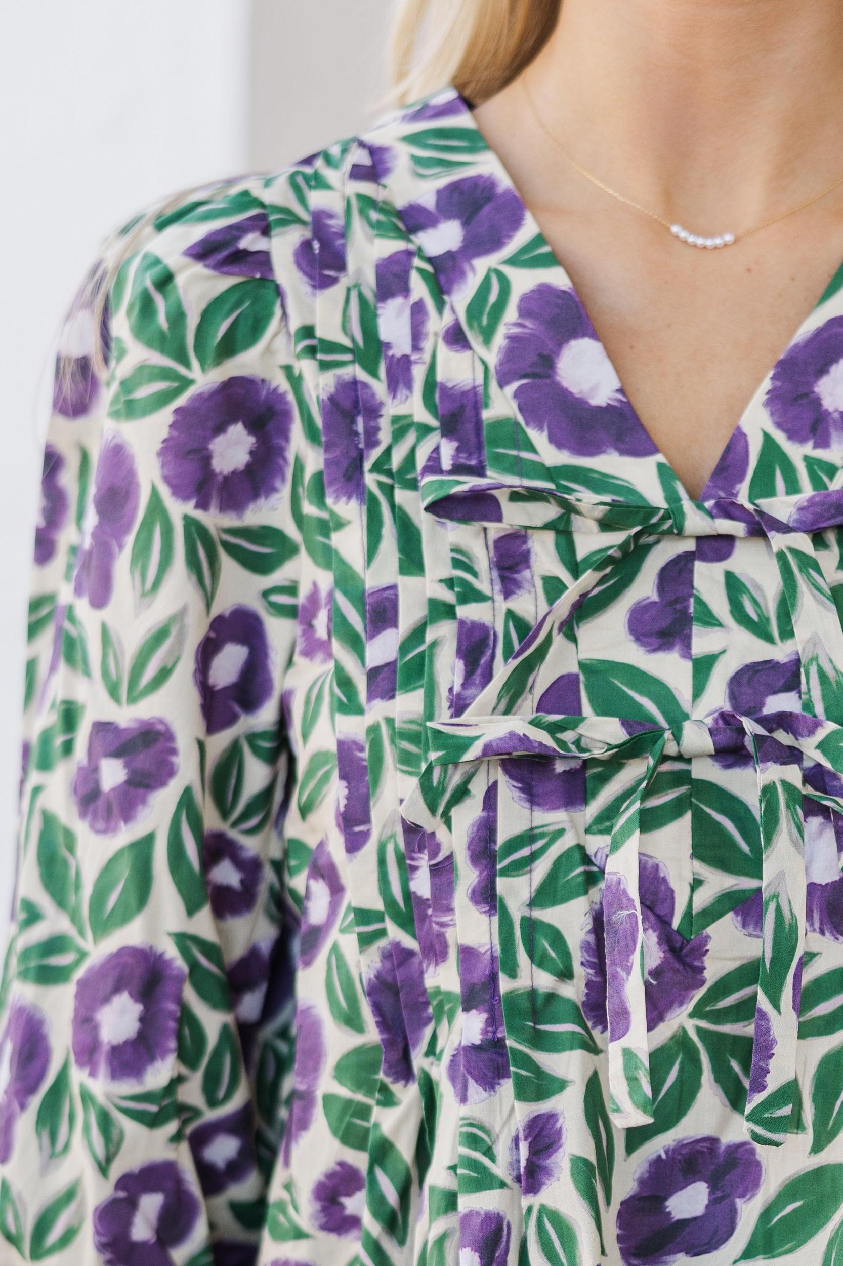 All For The Best Purple Floral Blouse Female Product Image