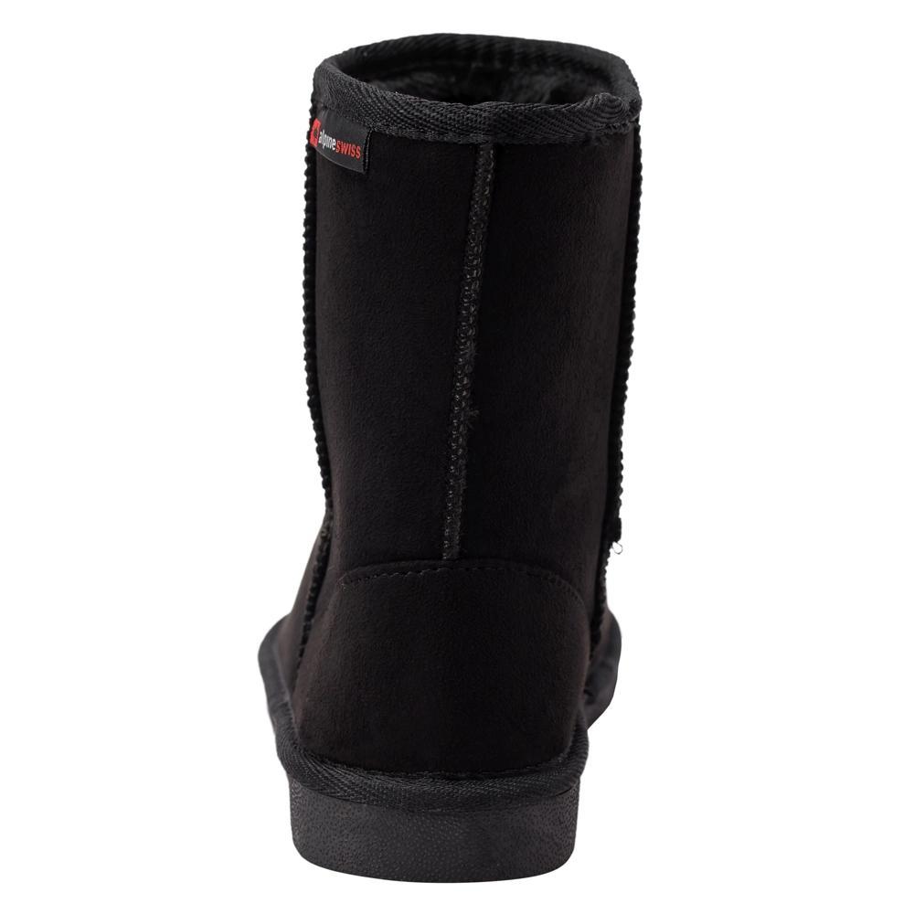 Alpine Swiss Womens Classic Short Winter Boots Faux Fur Lined Warm Comfort Shoes Product Image