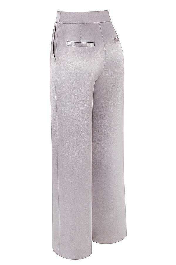 Alivia  grey satin trousers Product Image