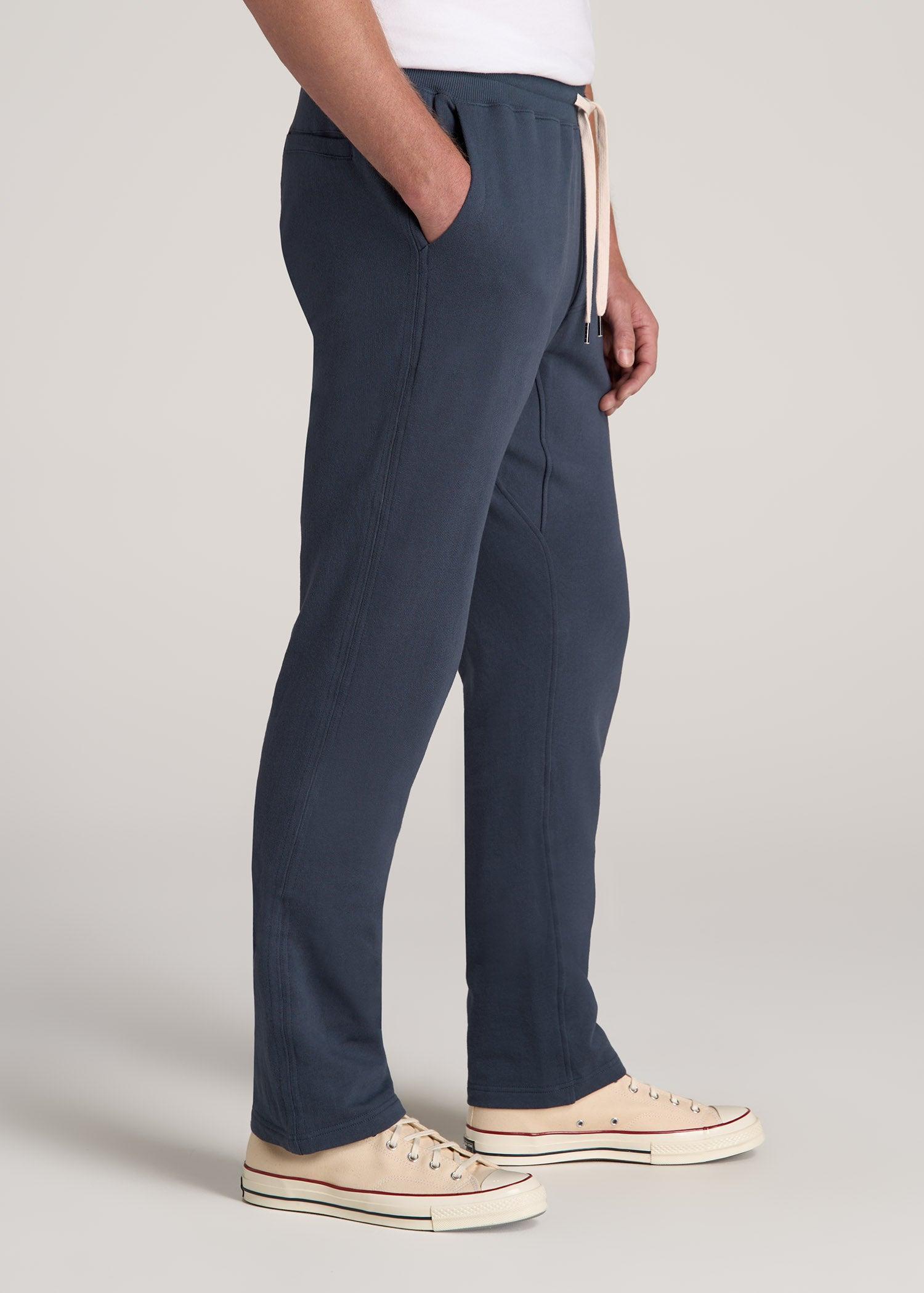 LJ&S Brushed Terrycloth Sweatpants for Tall Men in Vintage Midnight Navy Product Image