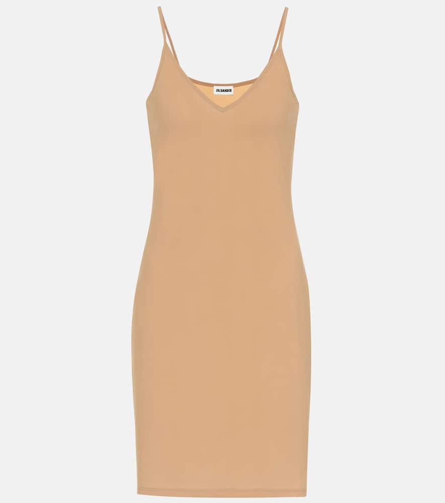 JIL SANDER Stretch Slip Dress In Brown Product Image