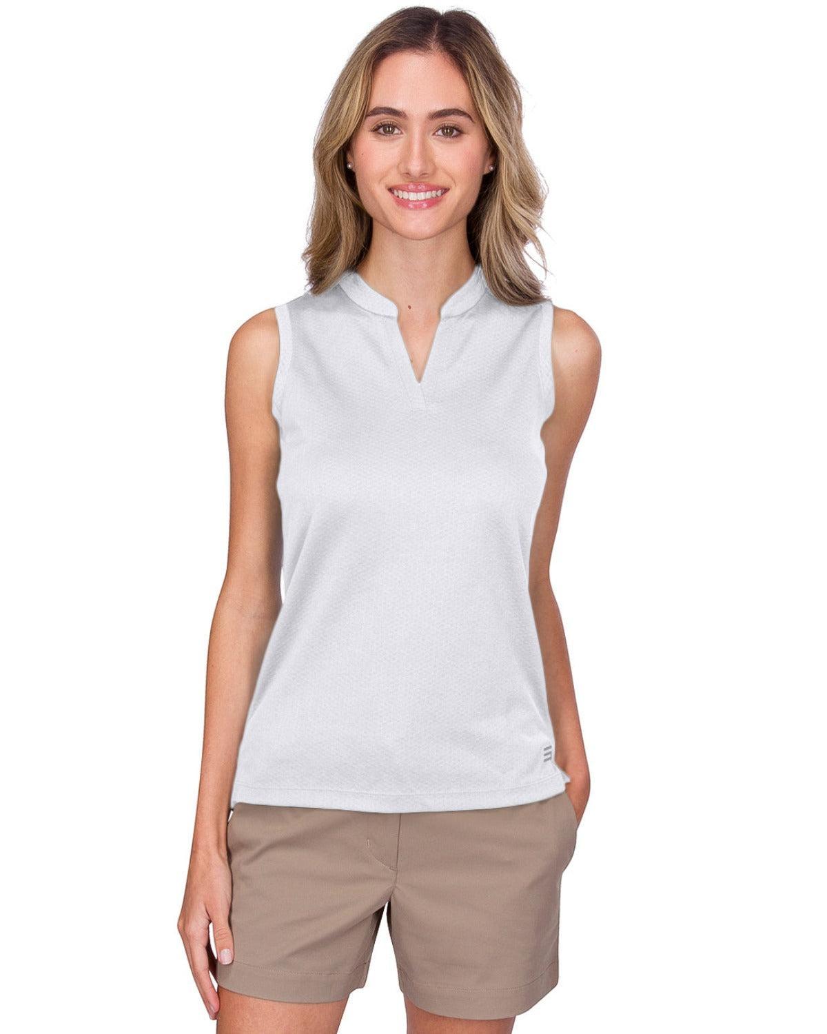 Three Sixty Six Women's Waffle-Textured Collarless Golf Polo Product Image