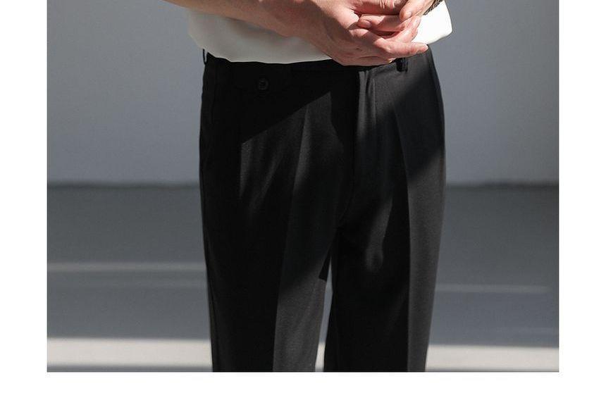 Short-Sleeve Plain Button-Up Shirt Product Image