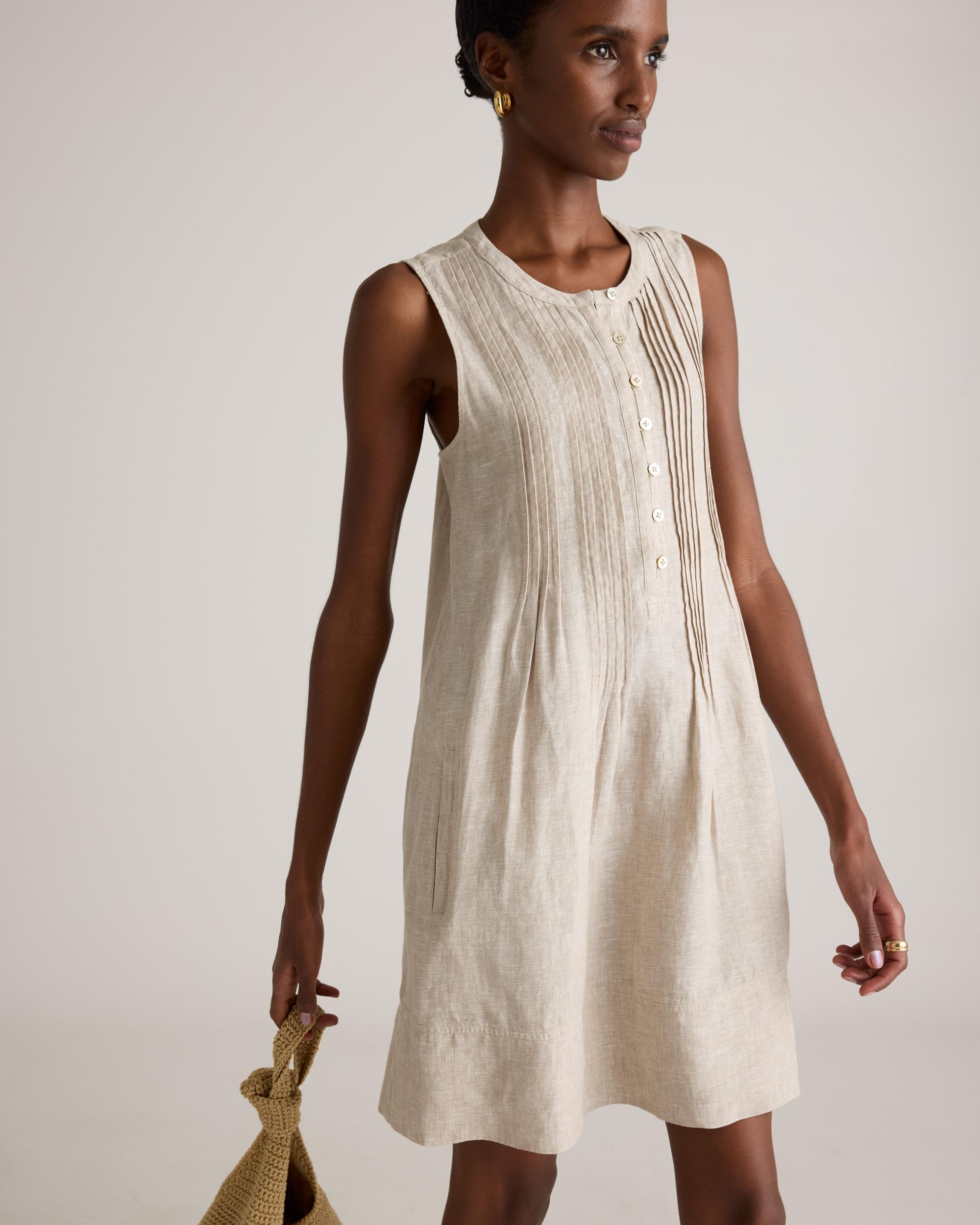 Quince | Women's 100% European Linen Sleeveless Swing Dress Product Image
