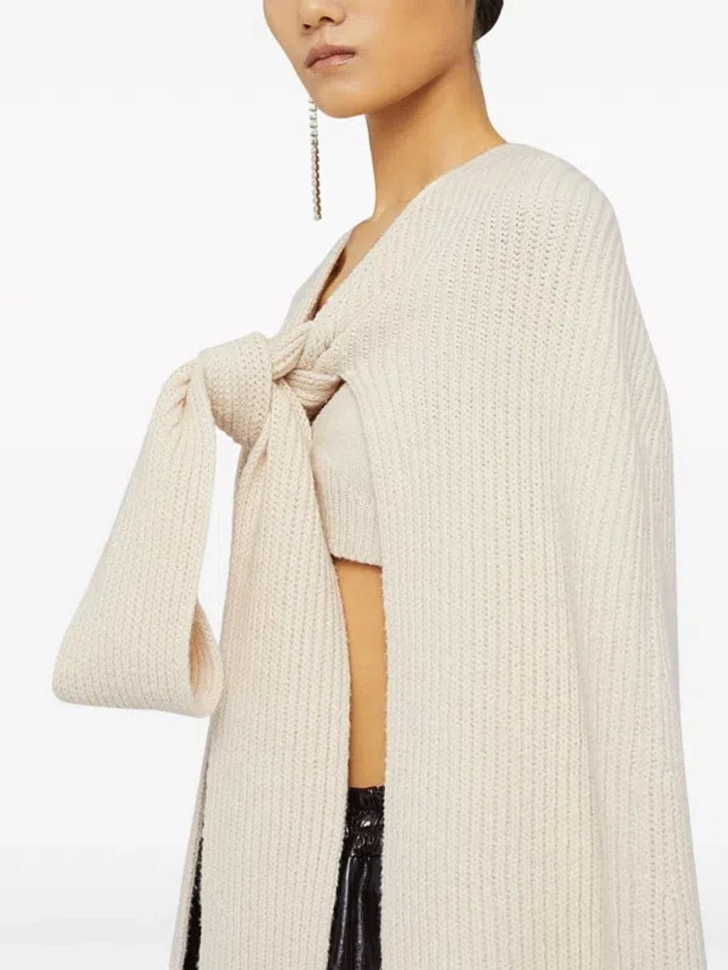 JIL SANDER Ribbed Cotton-blend Cape In Tan Product Image