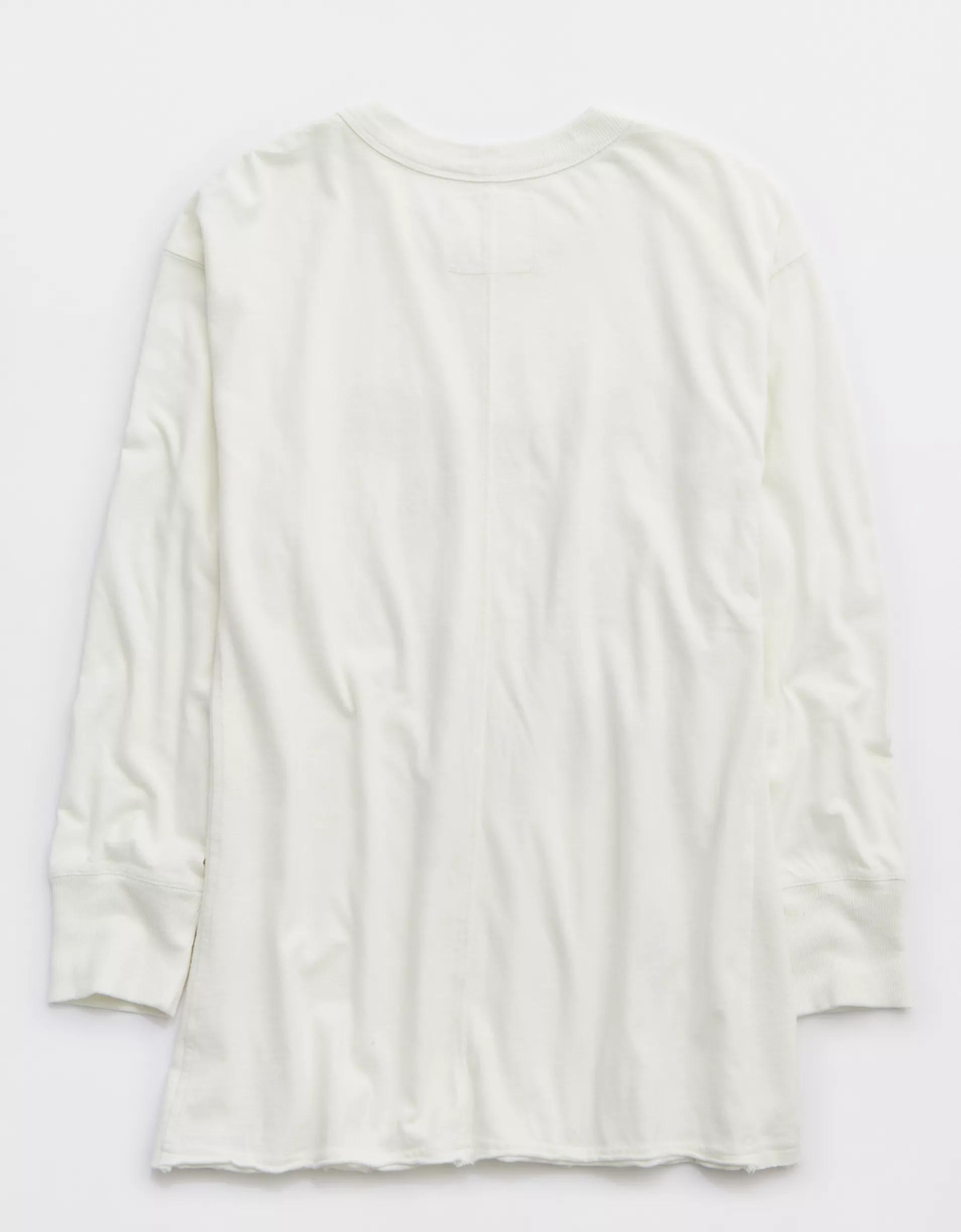 Aerie Cozy Long Sleeve Oversized Graphic Boyfriend T-Shirt Product Image