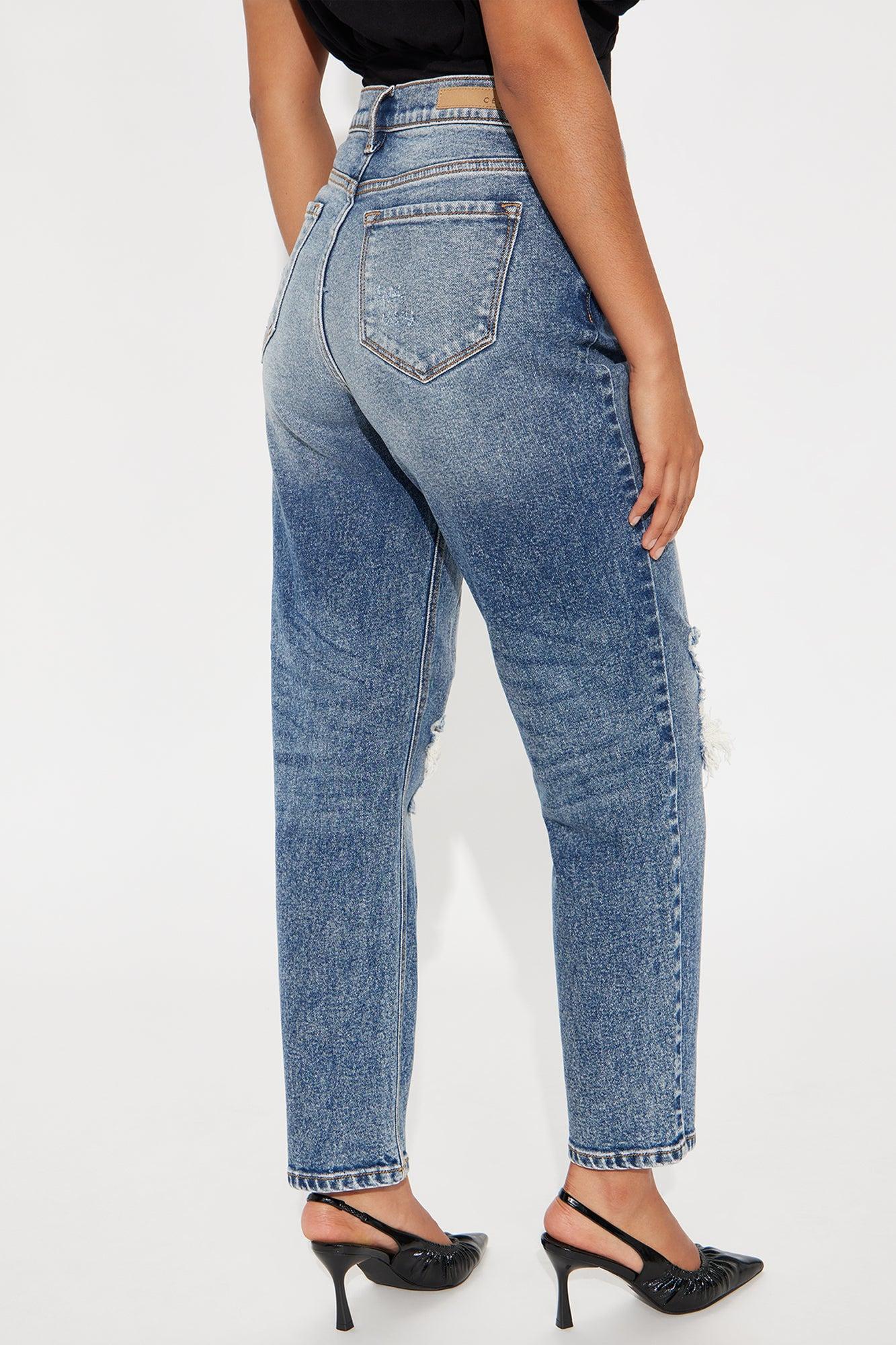 Raleigh Ripped Mom Jeans - Dark Wash Female Product Image