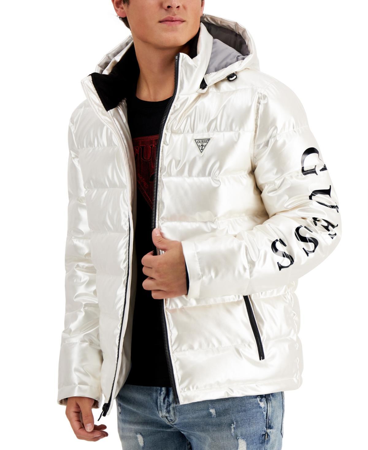 Guess Mens Holographic Hooded Puffer Jacket Product Image