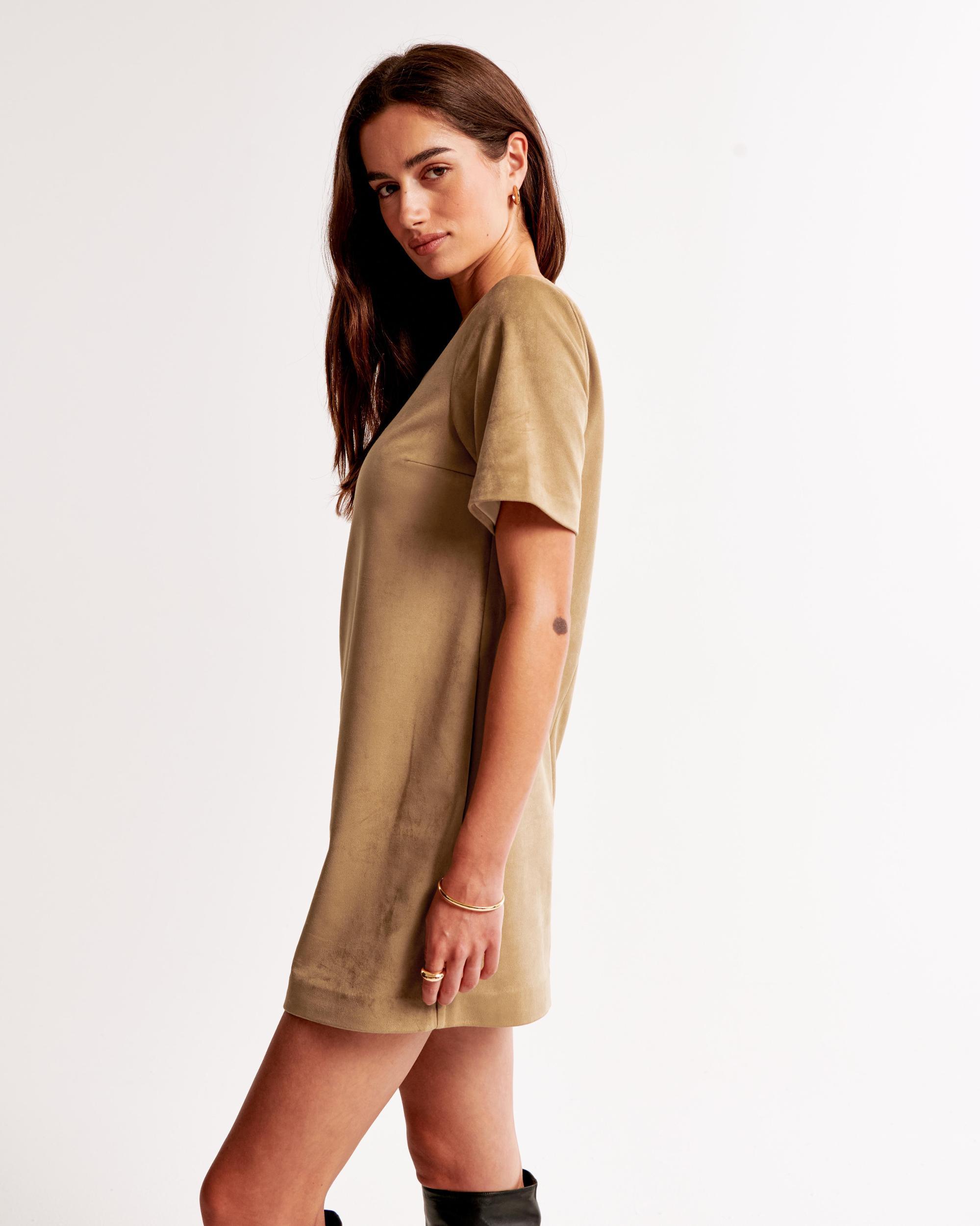 Faux Suede T-Shirt Mini Dress Product Image