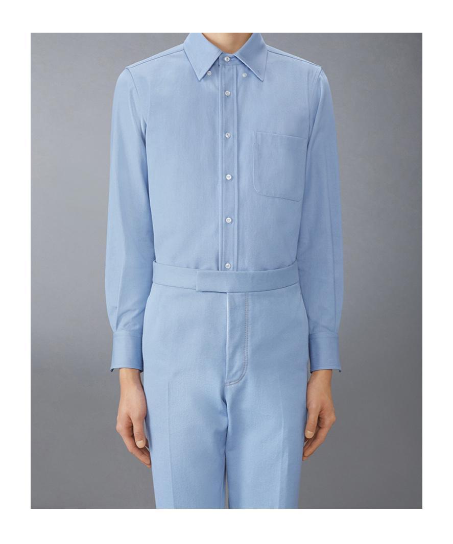 THOM BROWNE Classic Fit Cotton Button-down Shirt In Light Blue Product Image