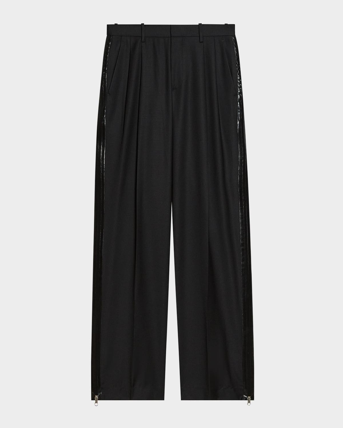 Mens Zip Double-Pleated Trousers Product Image
