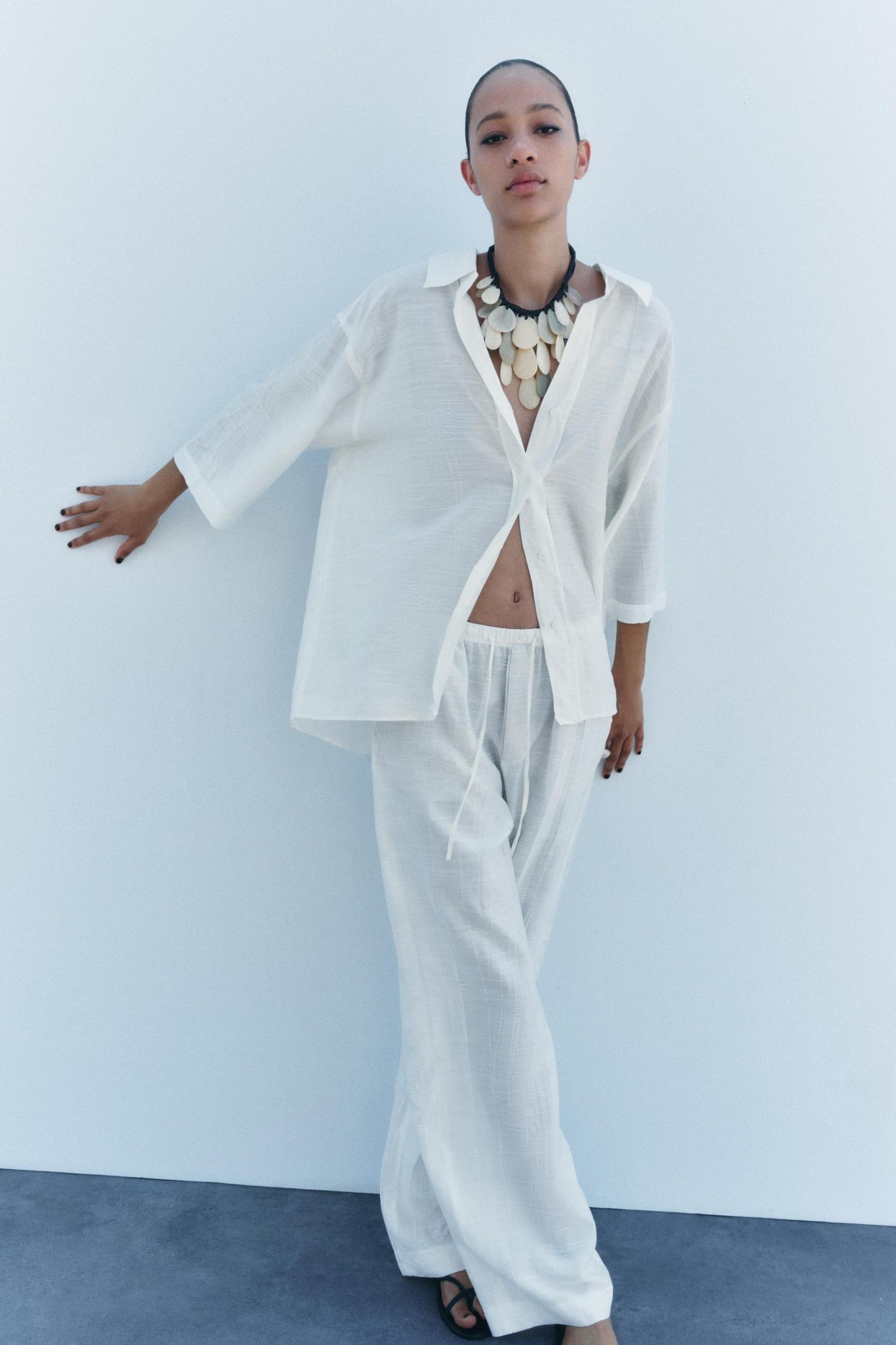 JACQUARD PANTS ZW COLLECTION Product Image