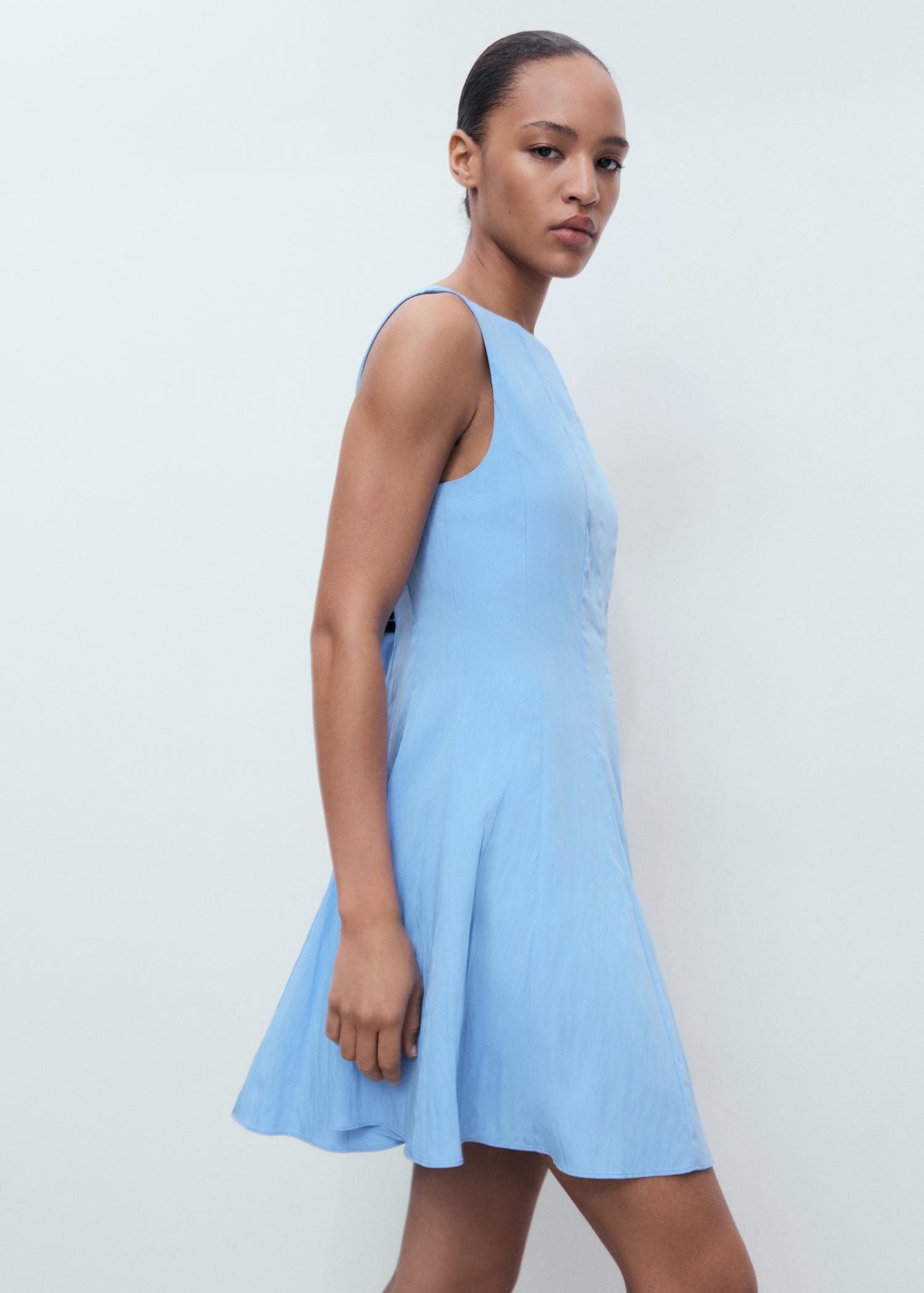 Pleated short dress - Women | MANGO USA Product Image
