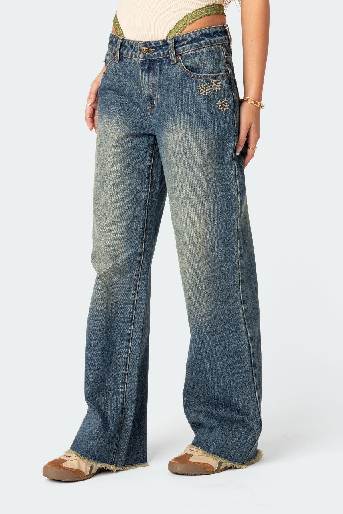 Doll House Low Rise Washed Jeans Product Image