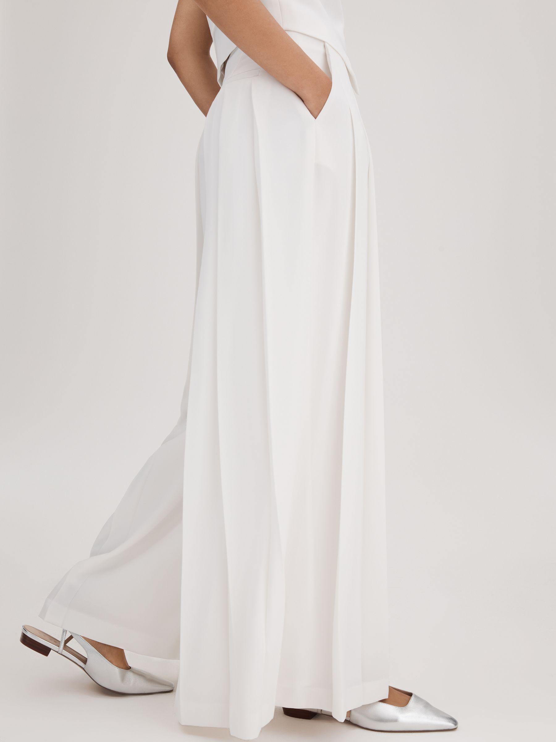 Florere Pleated Wide Leg Trousers in Ivory Product Image