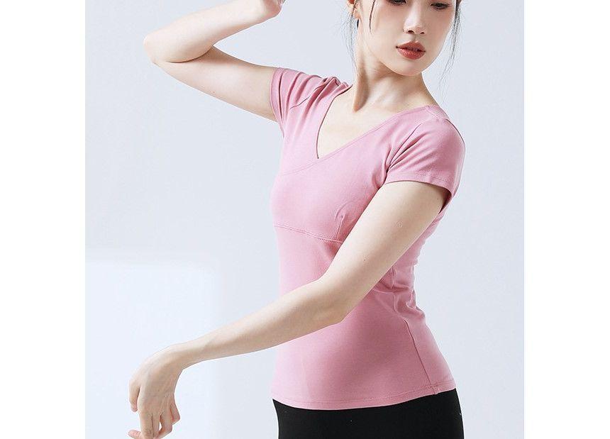 V-Neck Open-Back Short-Sleeve Top Product Image