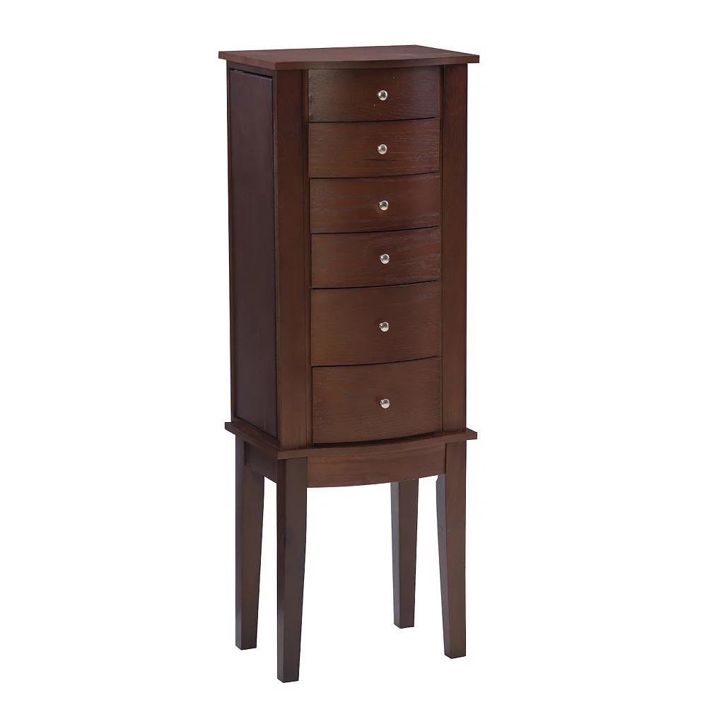 Linon Maddie Espresso 5 Drawer Jewelry Armoire, Womens, Merlot Product Image