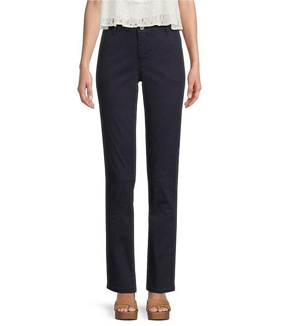YMI Jeanswear Mid Rise Straight Leg Twill Trouser Pants Product Image