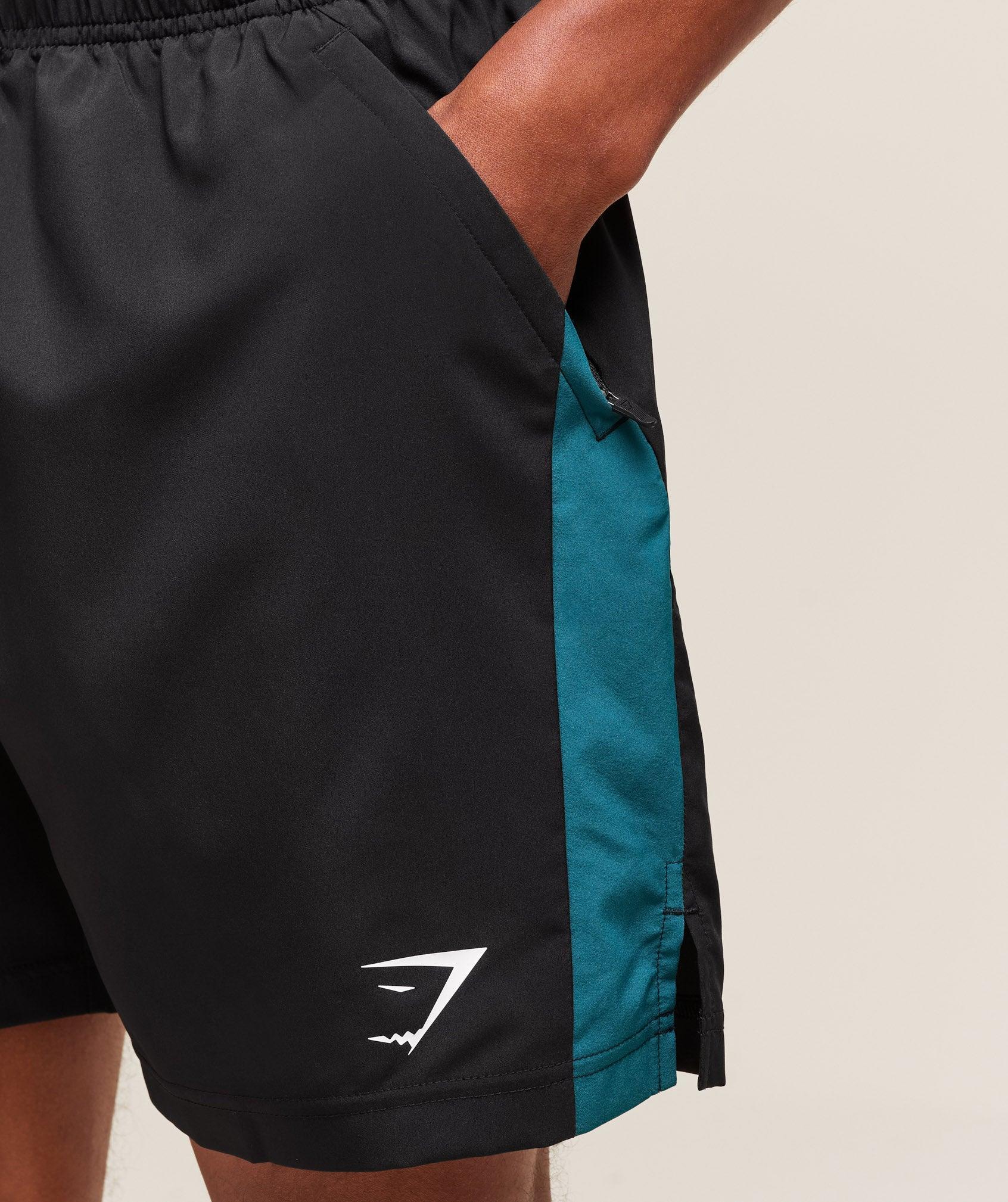 Gymshark Sport  7" Shorts - Black/Functional Teal Male Product Image
