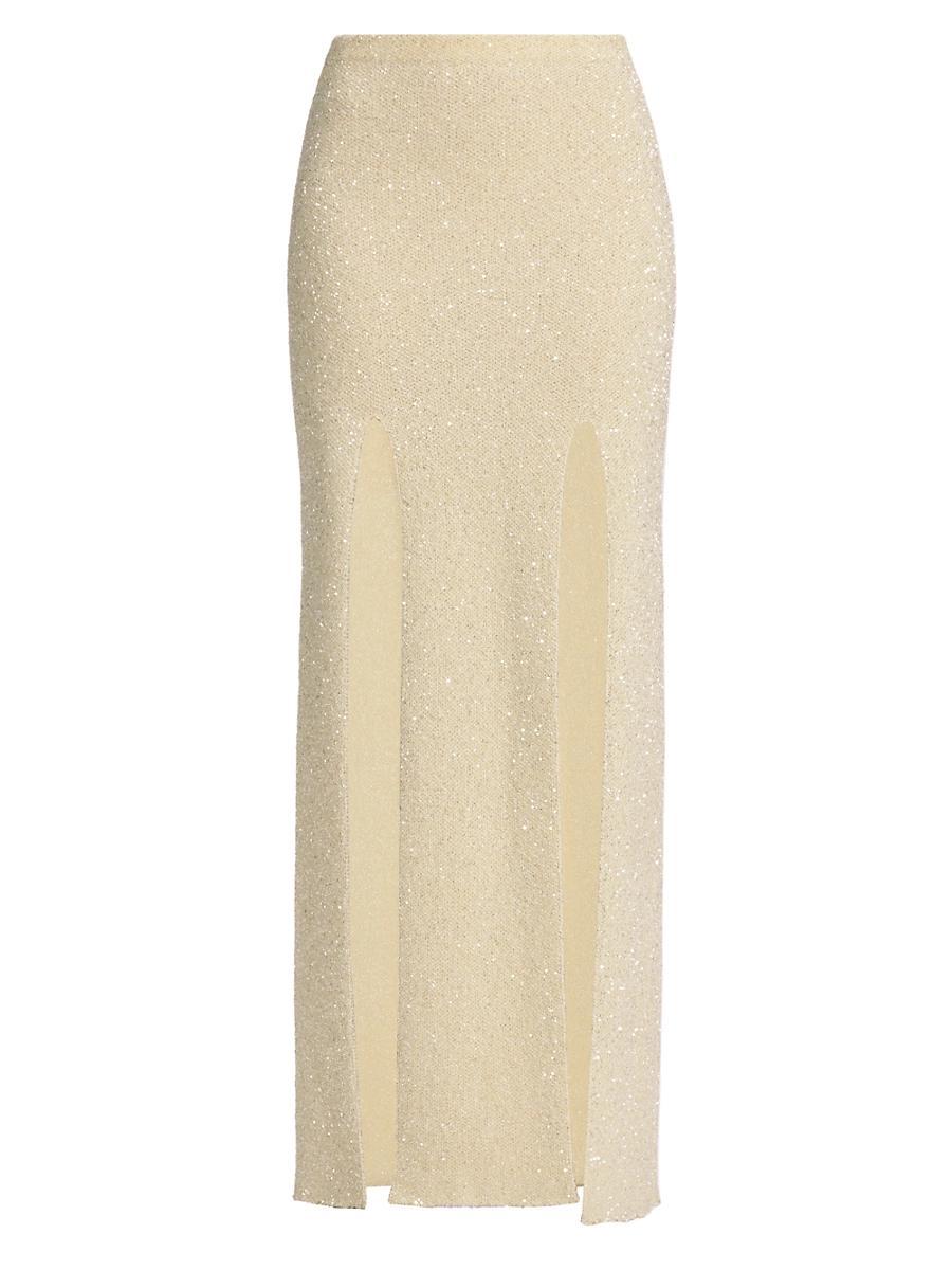 Womens Technical Sequin Maxi Skirt Product Image