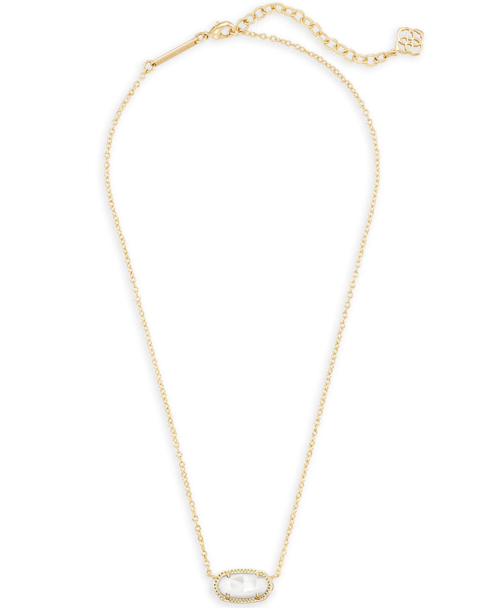 Kendra Scott Elisa Rose Gold Pendant Necklace in Iridescent | Drusy Product Image