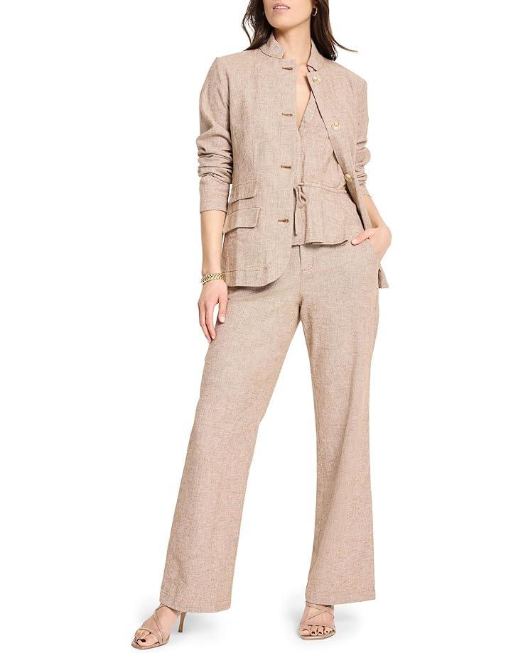 Petite 31" Linen Cotton Eliot Wide-leg Pants Product Image