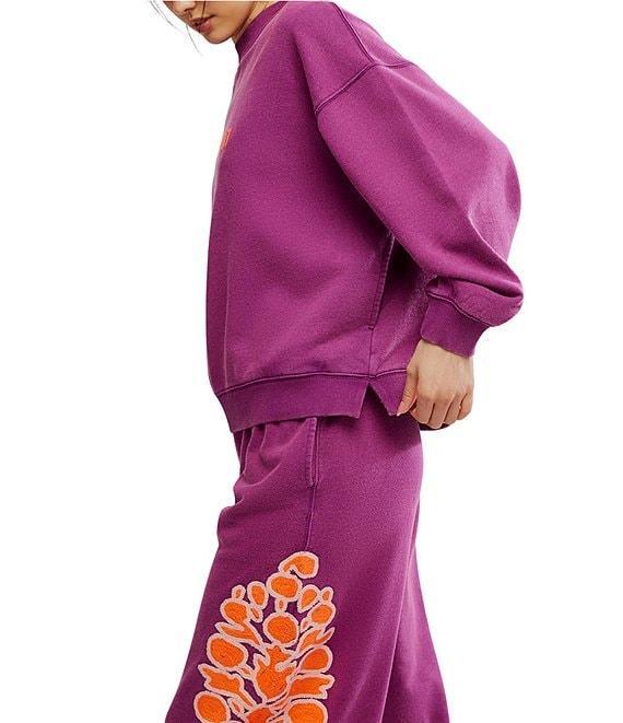 FP Movement All Star Crew Neck Long Sleeve Slouchy Embroidered Logo Pullover Product Image