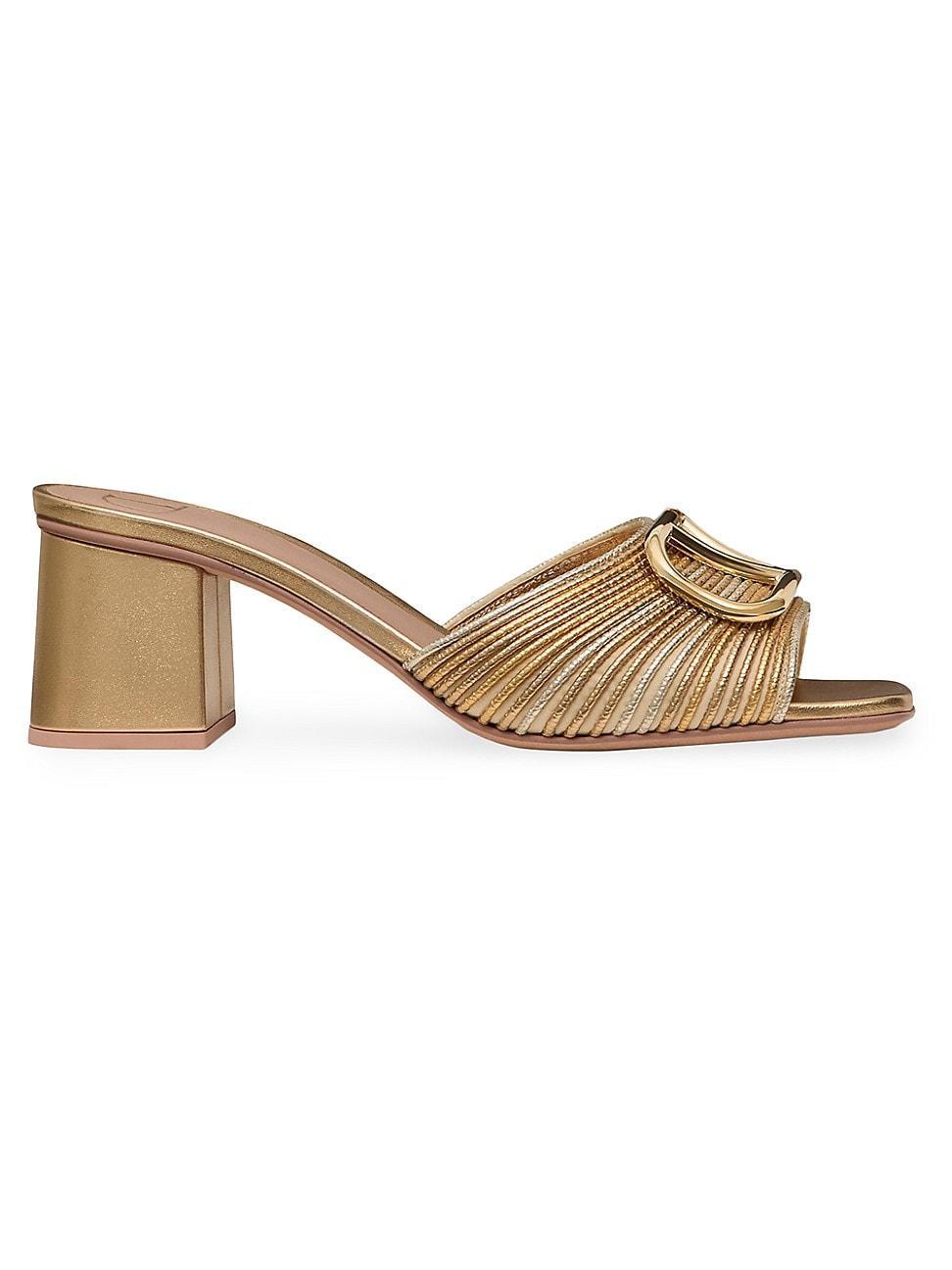Valentino Garavani Womens Square Toe Logo High Heel Sandals Product Image