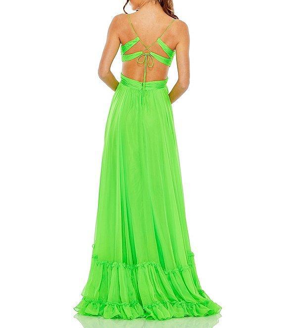 Mac Duggal Sweetheart Ruffle Tiered Cut Out Gown Product Image