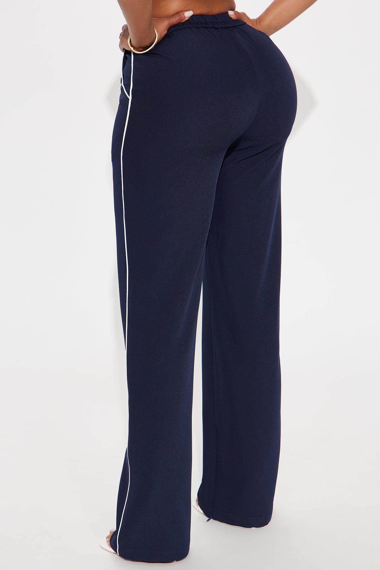 Camryn Wide Leg Trouser Pant - Navy Product Image