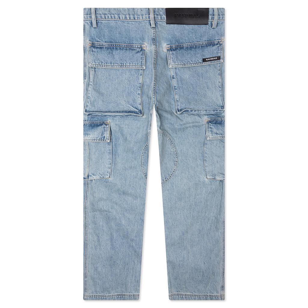 Denim Logo Cargo Pants - Light Wash Male Product Image