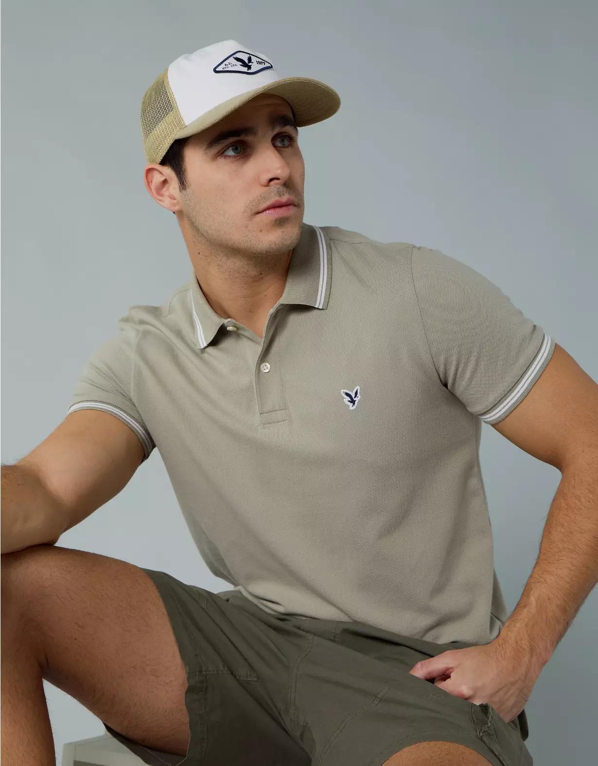 AE Lived-In Slim Fit Pique Polo Shirt Product Image