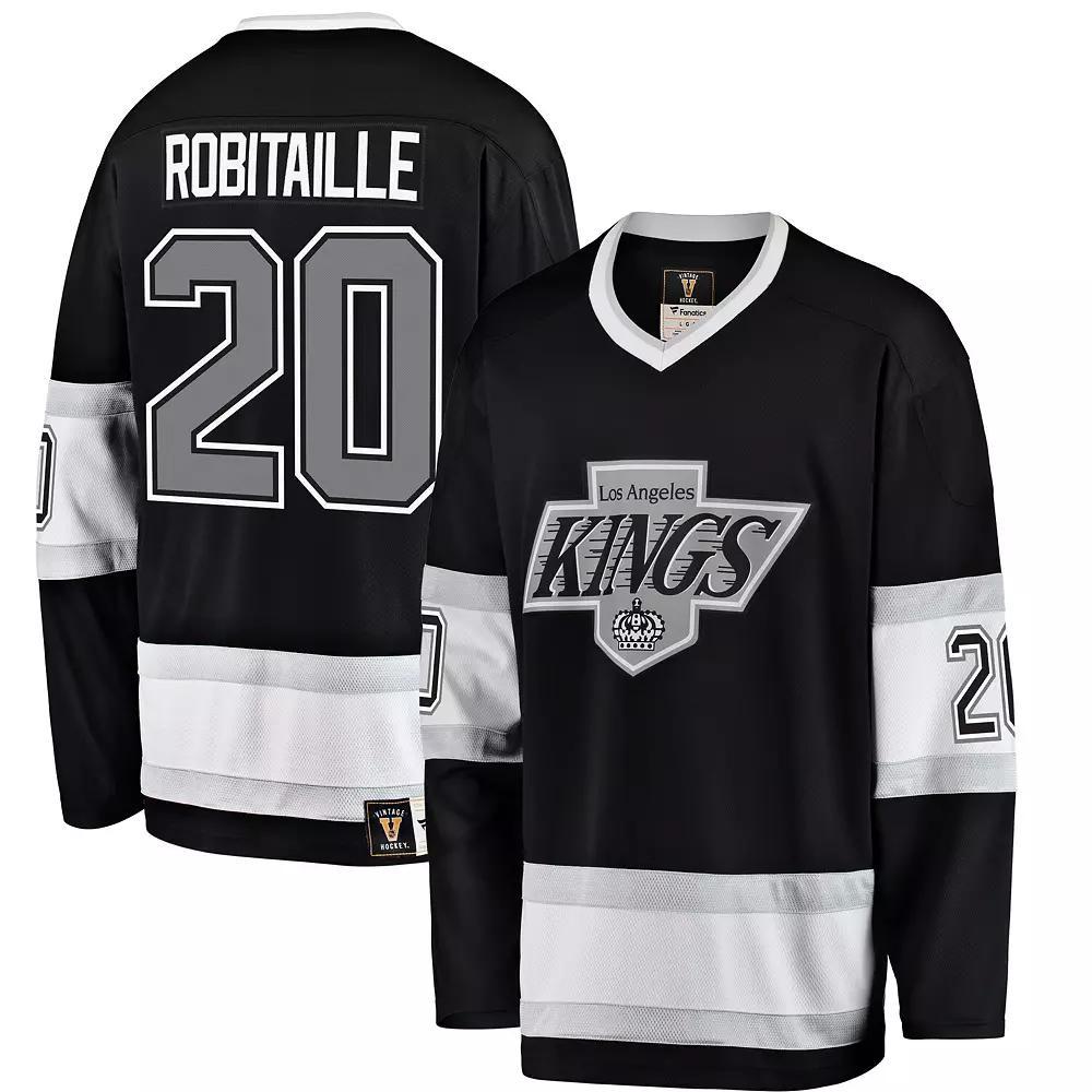 Mens Fanatics Branded Luc Robitaille Black Los Angeles Kings Premier Breakaway Retired Player Jersey Product Image