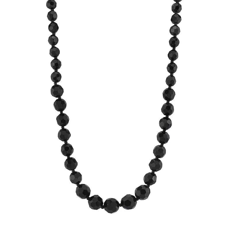 1928 Black Bead Necklace, Women's, Size: 15 Product Image