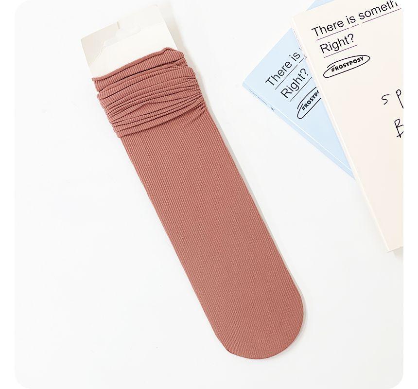 Plain Ribbed Shirred Socks Product Image