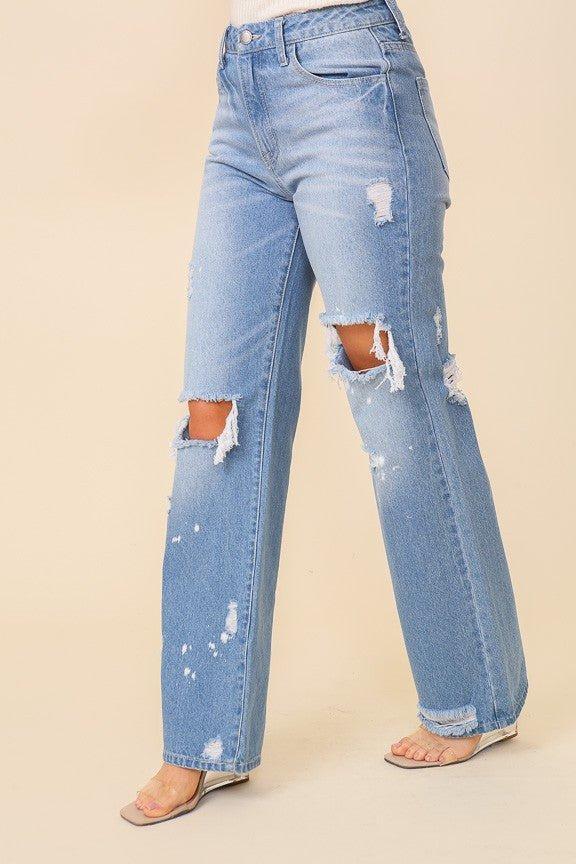 I Pay No Mind Wide Leg Denim Jeans* Product Image
