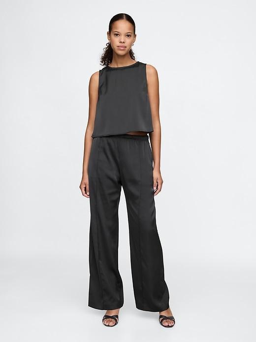 Mid Rise Recycled Satin Seamed Pants Product Image