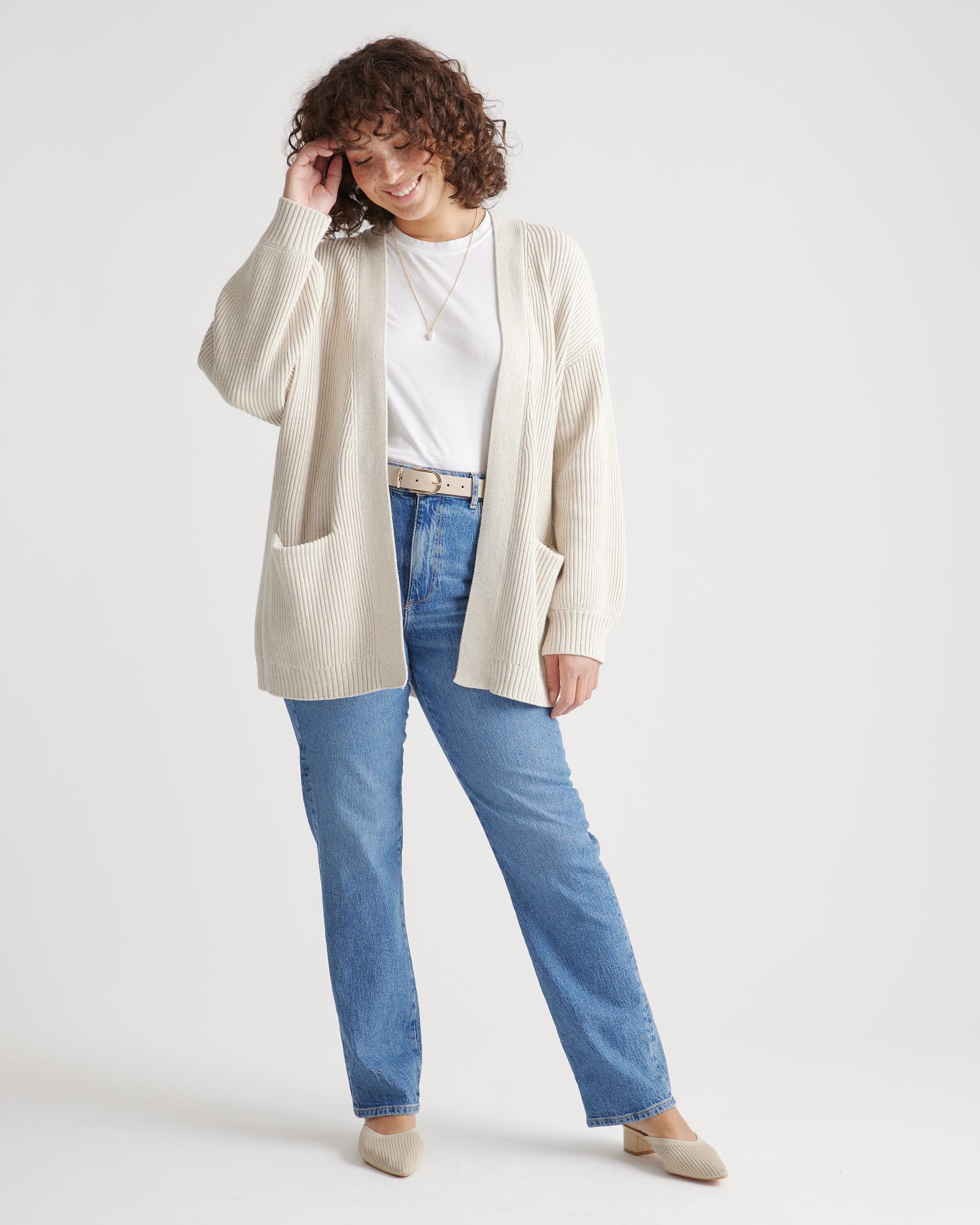 Quince | Women's OverSized Cardigan Sweater Size XS, Organic Cotton Product Image