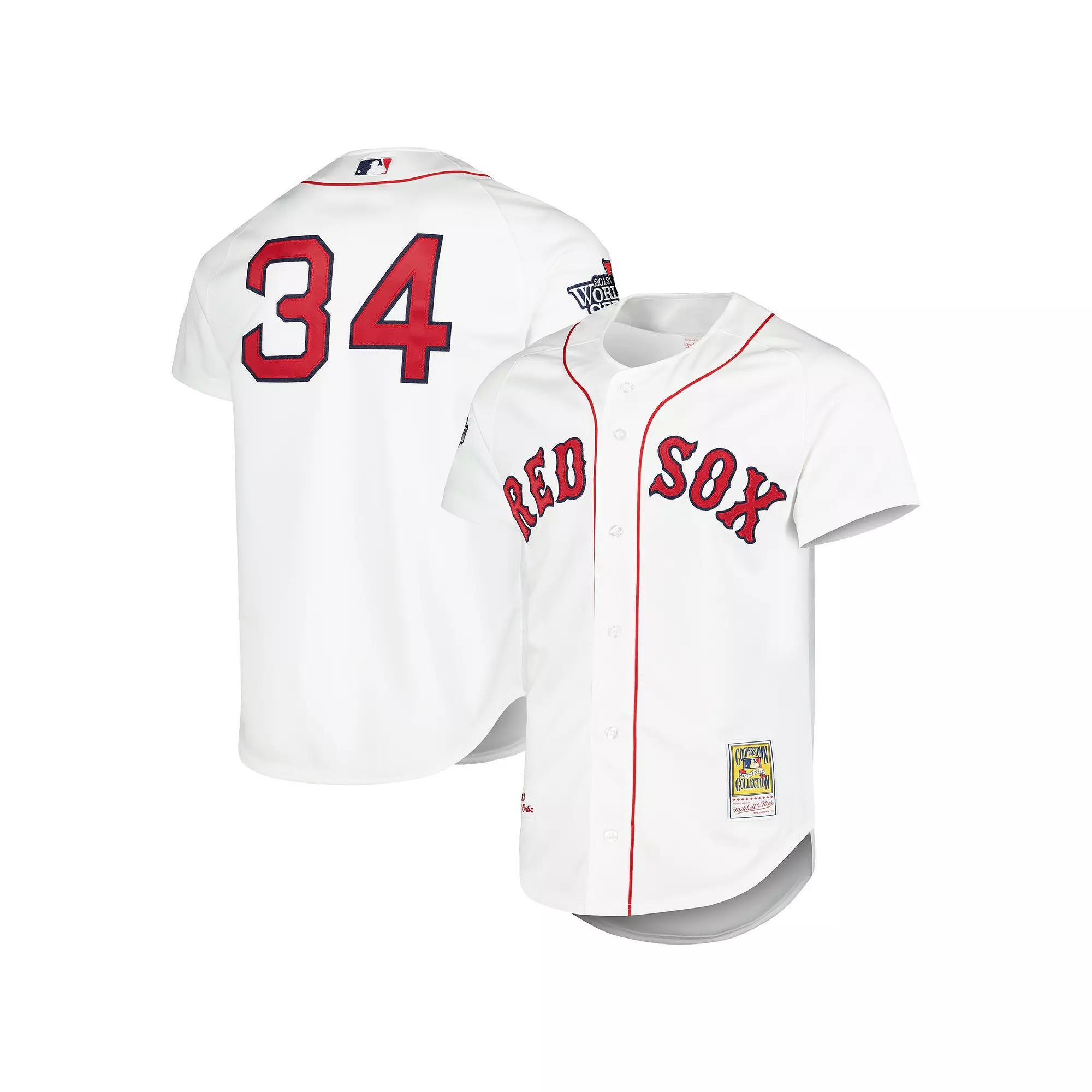 Men's Mitchell & Ness David Ortiz White Boston Red Sox Cooperstown Collection Authentic Jersey, Size: 52 Product Image