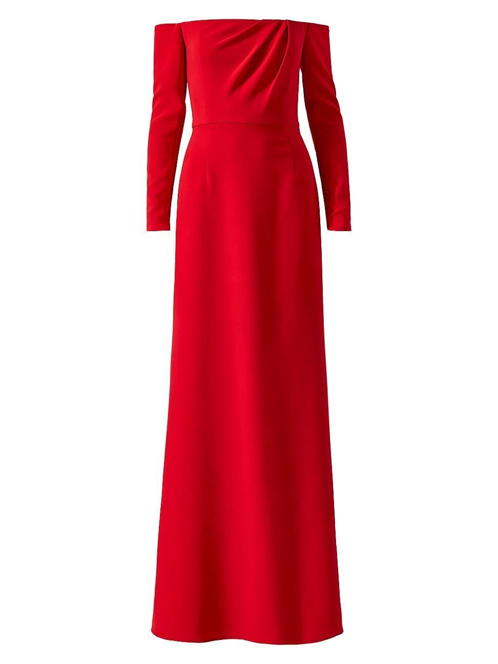 Womens Draped Off-The-Shoulder Trumpet Gown Product Image