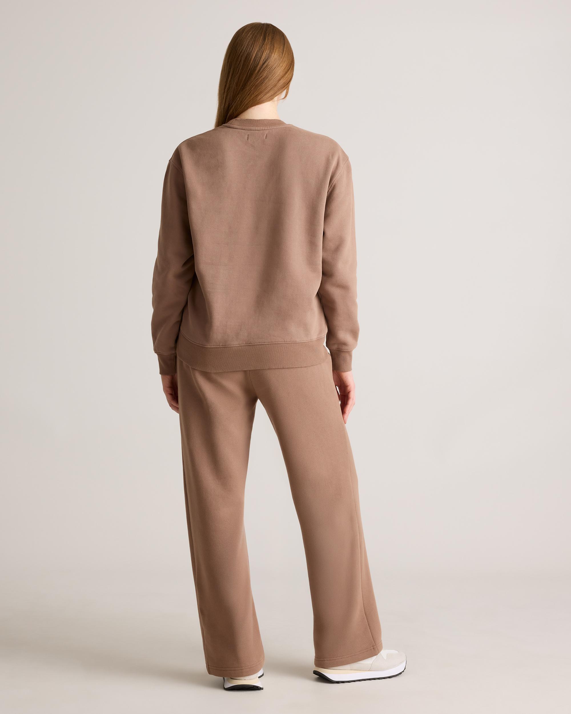 Quince | Women's Organic Heavyweight Fleece Crew Neck Alpaca Sweater Organic Cotton Product Image