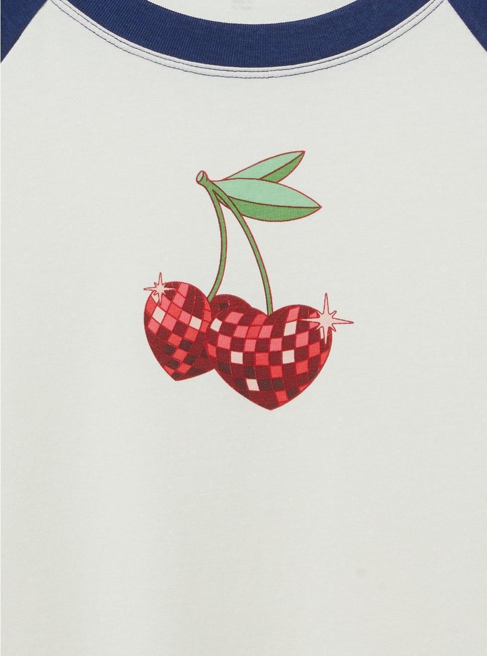 Cherry Fitted Vintage Jersey Ringer Crop Tee Product Image