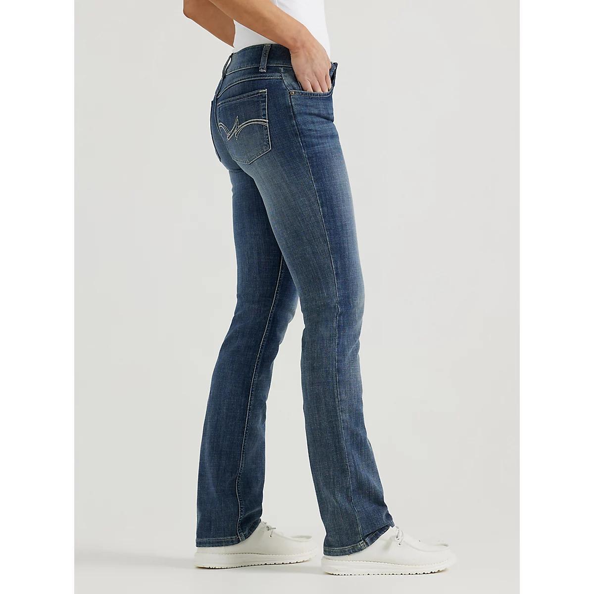 Women's Essential Mid-Rise Straight Leg Jean in MS Wash Product Image