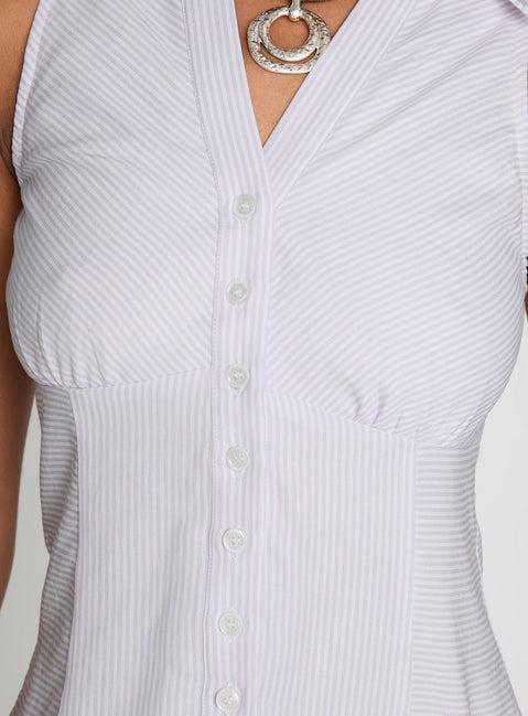 Mark On Me Sleeveless Top Purple Stripe Product Image